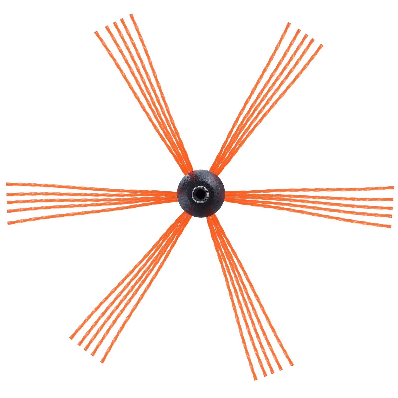 orange brush head attachment for VEVOR chimney sweep kit with durable bristles and central black hub.