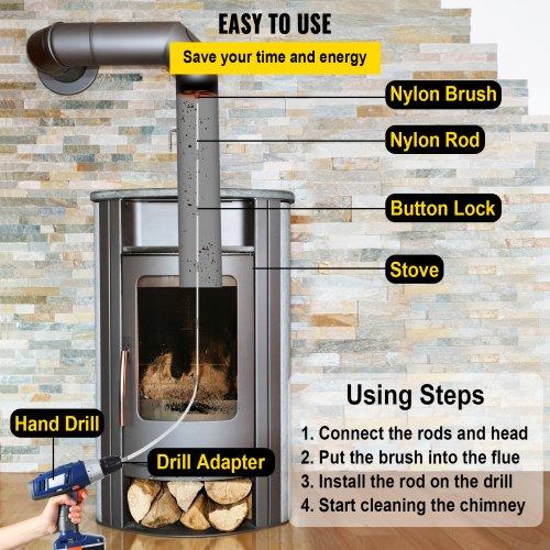Chimney Sweep Kit Chimney Cleaning Kit 30ft Sooteater Chimney Cleaning Kit