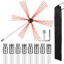 VEVOR Chimney Sweep Kit 30FT Length, Chimney Brush Kit with 9 Nylon Flexible Rods, Rotary Chimney Cleaning Kit Driven by Drill, Chimney Cleaning Tool Kits for Sweeping Fireplace Flue