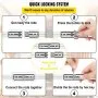 quick locking system instructions for VEVOR chimney sweep kit, showcasing each step.