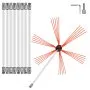 VEVOR chimney sweep kit with extendable rods and red nylon brush.