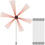 VEVOR chimney sweep kit with red bristles and multiple extension rods.