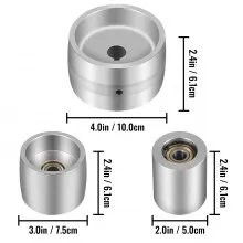 VEVOR Belt Grinder 2"x72" Wheel Set, Complete Belt Knife Grinder Wheel Set, Aluminum Belt Grinder Wheel Crowned, for Knife Grinder 4" Drive Wheel 0.75" Bore 3" Tracking 2" Idler Wheels (4"-3"-2")
