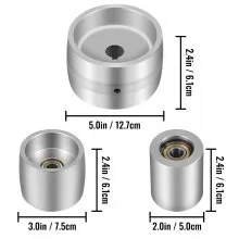 VEVOR Belt Grinder 2"x72" Wheel Set, Complete Belt Knife Grinder Wheel Set, Aluminum Belt Grinder Wheel Crowned, for Knife Grinder 5" Drive Wheel 0.94" Bore 3" Tracking 2" Idler Wheels (5"-3"-2")