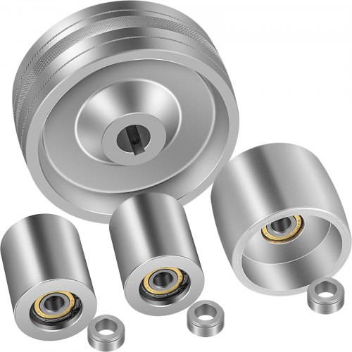 VEVOR Belt Grinder 2"x72" Wheel Set, Complete Belt Knife Grinder Wheel Set, Aluminum Belt Grinder Wheel Crowned, for Knife Grinder 6" Drive Wheel 0.75" Bore 4" Tracking 2" Idler Wheels (6"-3"-2")