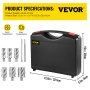 VEVOR Annular Cutter Set, 6 pcs 3/4" Weldon Shank, 2" Cutting Depth and Cutting Diameter from 1" to 2", 2 Pilot Pins & Strong Case for Using with Magnetic Drills, Silver