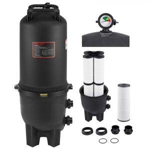 VEVOR Pool Cartridge Filter, 725 sq.ft², Swimming Pool Filter System 9510 - 21207 GPH, Large Spa Filtration Cleaning System with 2 in Outlet Fitting for In-Ground & Above Pools up to 317006 Gallons | VEVOR US
