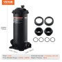 VEVOR Cartridge Pool Filter, 50Sq. Ft Filter Area Inground Pool Filter, Above Ground Swimming Pool Filtration Filter System with Upgrade Filter &Leak-proof Casing, for Hot Tubs, Spa, Inflatable Pool