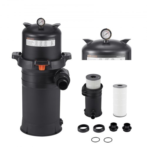 150 sq.ft² Cartridge Pool Filter Valve 9000 GPH Swimming Pool Filtration System