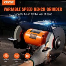 VEVOR Bench Grinder, 8 inch Variable Speed Bench Grinder with 5.0A Brushless Motor 1800-3795 RPM, Table Grinder with Cast-aluminum Tool Rest for Heavy Duty Sharpening Grinding Application