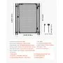 VEVOR Pool Fence Gate, 1.2 x 0.75 m Inground Swimming Pool Fences Gate, Outdoor Security Fencing Door Kit with Metal Latch and Stopper, 352 gsm Teslin PVC Mesh, Square Tube, Easy Installation, Black