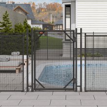 Portão de cerca de piscina VEVOR, portão de piscina de 4 x 2,5 pés para piscinas subterrâneas, kit de portão de cerca de segurança de piscina com trava de aço inoxidável, cerca de piscina de segurança infantil removível, fácil instalação DIY