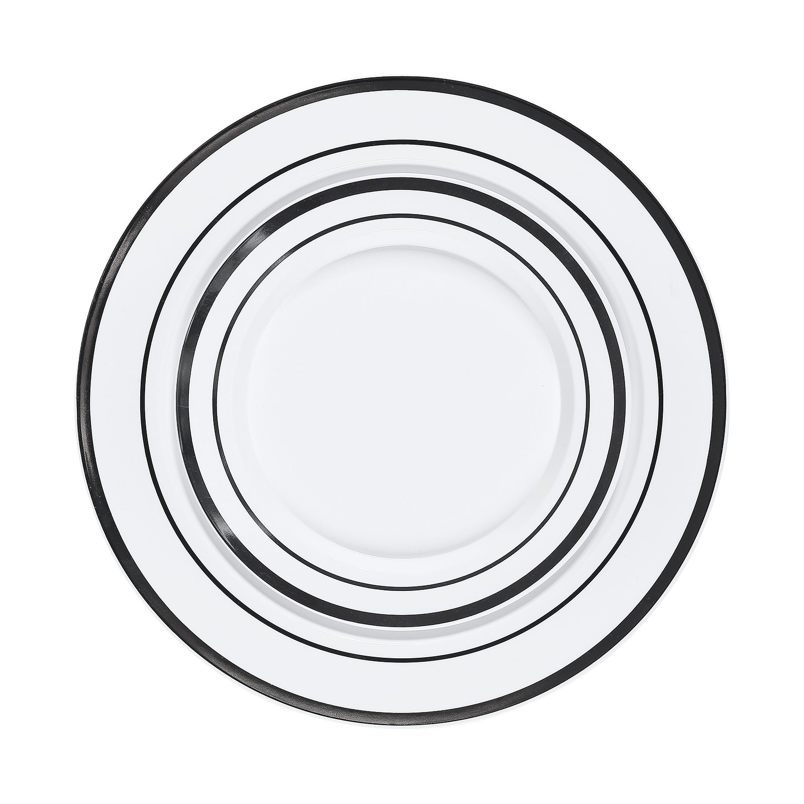 VEVOR Plastic Disposable Plates, 350 Pcs Plastic Dinnerware Set, Include 50 Dinner Plates, 50 Dessert Plates, 50 Pre-Rolled Napkins, 50 Forks, 50 Knives, 50 Spoons, and 50 Cups, for Party and Wedding