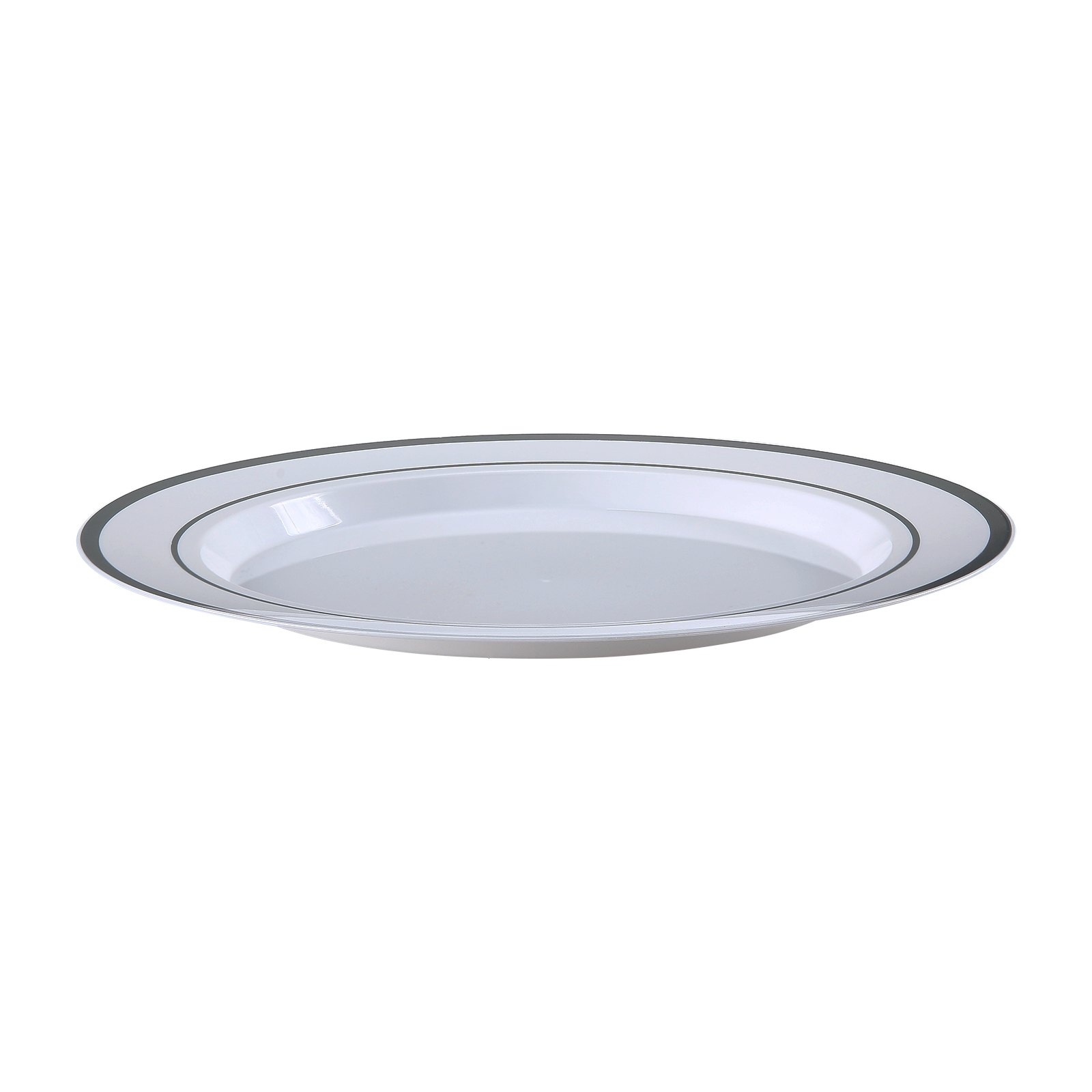 VEVOR Plastic Disposable Plates, 350 Pcs Plastic Dinnerware Set, Include 50 Dinner Plates, 50 Dessert Plates, 50 Pre-Rolled Napkins, 50 Forks, 50 Knives, 50 Spoons, and 50 Cups, for Party and Wedding