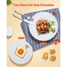 Platos desechables de plástico, 100 unidades, platos de plástico blancos resistentes para cenas y postres.