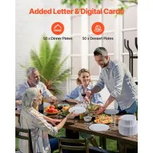 Platos desechables de plástico, 100 unidades, platos de plástico blancos resistentes para cenas y postres.