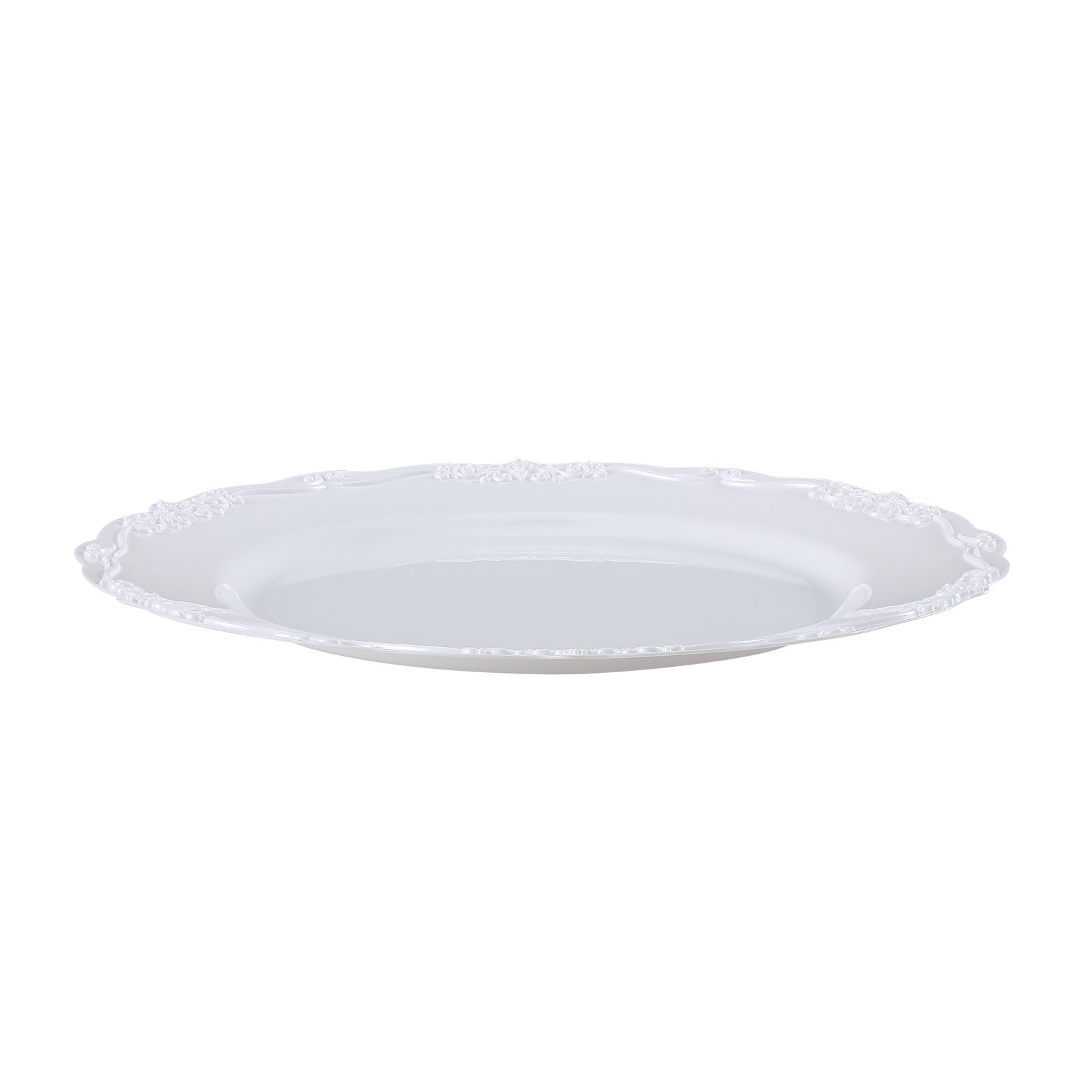 VEVOR Plastic Disposable Plates, 100 Pcs White Plastic Plates, Heavy Duty Plastic Plates with 50 Pcs 9.8 Inch Plastic Dinner Plates and 50 Pcs 7.5 Inch Plastic Dessert Plates, for Wedding and Party
