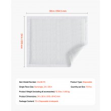 Disposable Underpads 24"x36" Incontinence Bed Pads for Bed Sofa Mattress 70 Pack