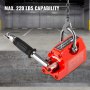 VEVOR Magnetic Lifter, 220 LBS Pulling Capability Iron Permanent Magnet, 100KG Heavy Duty Hoist Neodymium Crane, for Lifting Steel Sheets, Plates, Blocks, and Cylinders