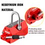 VEVOR Magnetic Lifter, 440 LBS Pulling Capability Iron Permanent Magnet, 200KG Heavy Duty Hoist Neodymium Crane, for Lifting Steel Sheets, Plates, Blocks, and Cylinders