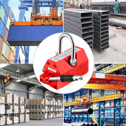 VEVOR Magnetic Lifter, 4400LBS Lifting Capability Lifting Magnet, 2000KG Hoist Magnet, Neodymium Iron Permanent Magnet Crane, Heavy Duty for Lifting Steel Sheets, Plates, Blocks, and Cylinders
