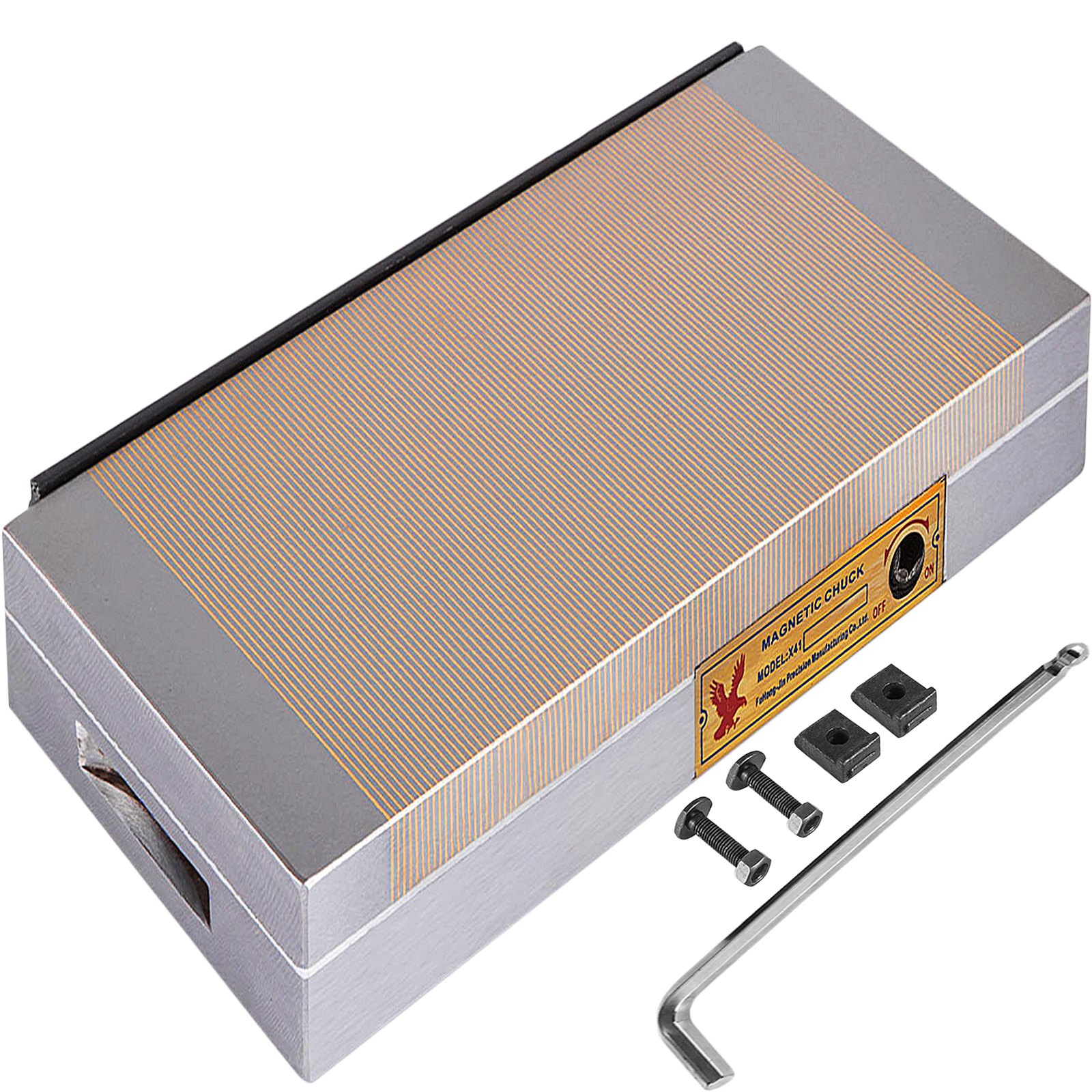 VEVOR 6 x 12 inch Permanent Magnetic Chucks, Fine-pitched Magnetic Poles Copper Material with Powerful Magnetic Force, Surface Grinding Machine with Lock-On/Lock-Off Mechanism No Electricity Needed