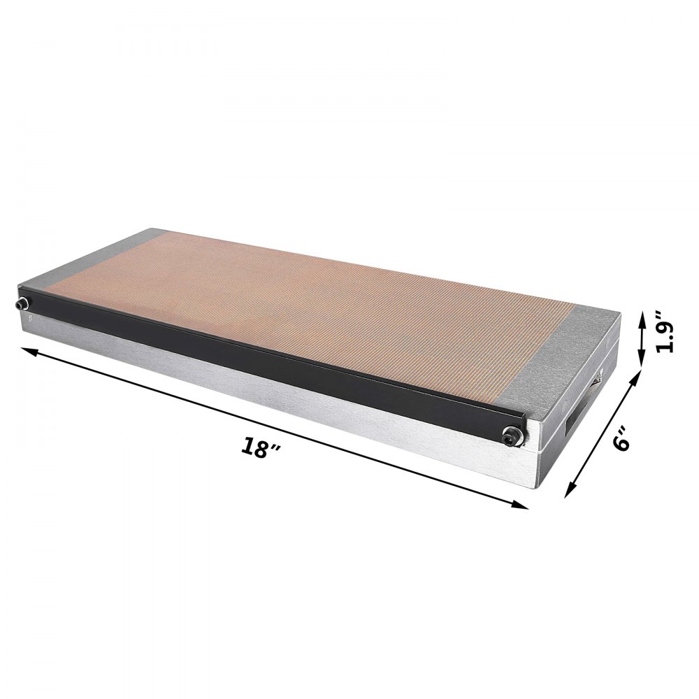 Portabrocas magnético permanente VEVOR, portabrocas rectangular de 6 x 18 pulgadas, portabrocas magnético de polo fino de 14880 libras, portabrocas sellado potente con fuerza magnética de ?100 N/cm²