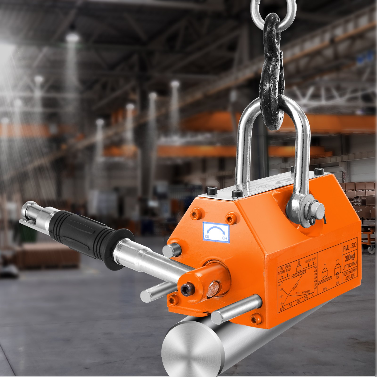 VEVOR Magnetic Lifter, 660 lbs/300 kg Pulling Capacity, 2.5 Safety Factor, Neodymium & Steel, Lifting Magnet with Release, Permanent Lift Magnets, Heavy Duty Magnet for Hoist, Shop Crane, Block, Board