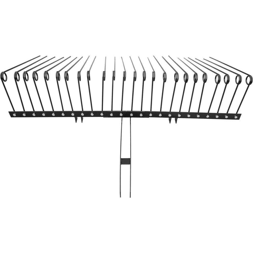 VEVOR Landscape Rake, 60 Inch Wide Tractor Rake, 3-Point Tow Behind Rake with 25.6 Inch Spring Tines, Black Pine Straw Needle Rake Dethatcher, Garden Driveway Rake for ATV UTV and Utility Tractors