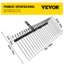 Vevor Pine Straw Rake Outdoor Landscape Rake 60" For Atv Utv Utility Tractor