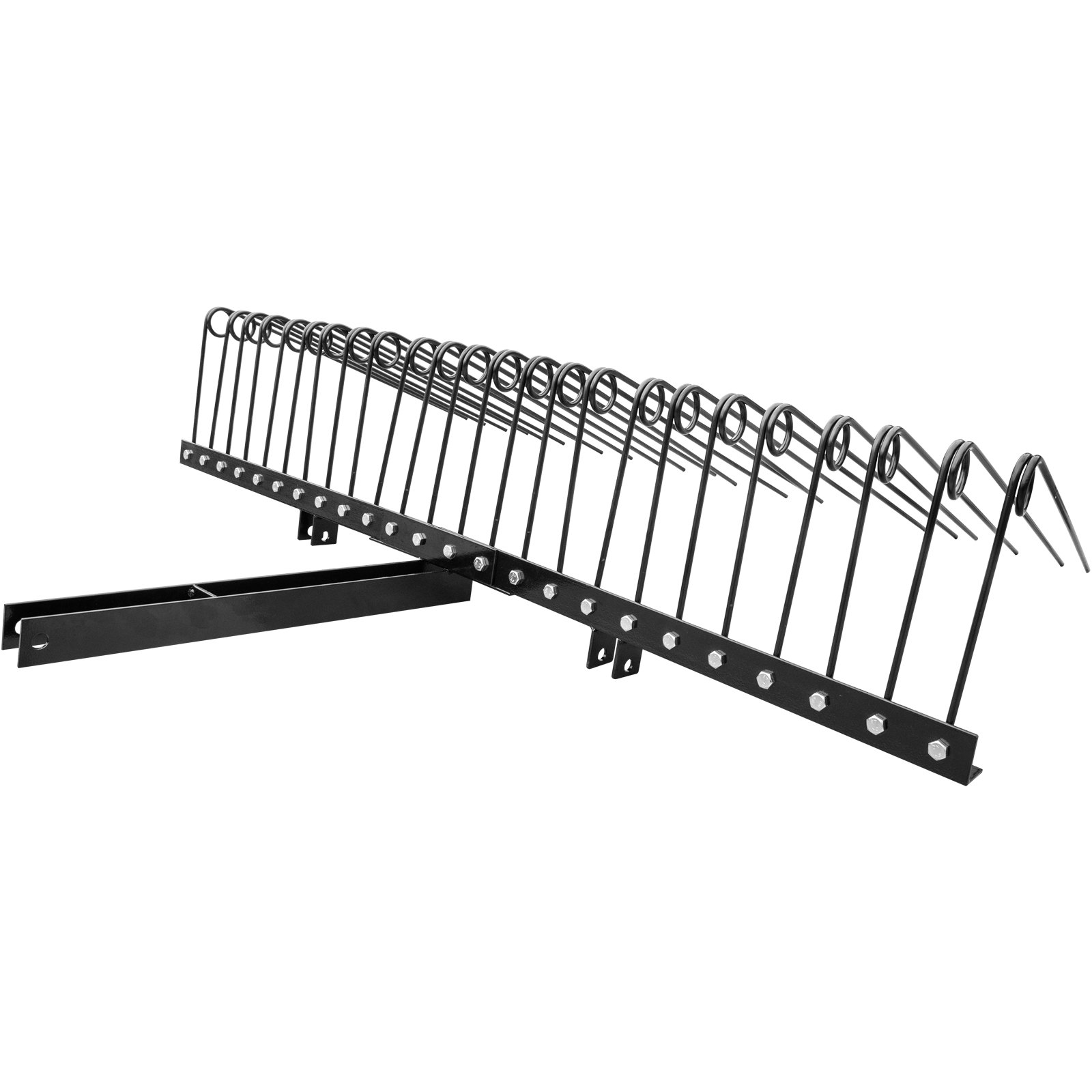 VEVOR Landscape Rake, 60 Inch Wide Tractor Rake, 3-Point Tow Behind Rake with 25.6 Inch Spring Tines, Black Pine Straw Needle Rake Dethatcher, Garden Driveway Rake for ATV UTV and Utility Tractors