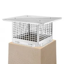 VEVOR Chimney Cap, 13" x 13" Flue Caps, 304 Stainless Steel Fireplace Chimney Cover, Adjustable Metal Spark Arrestor with Bolts Screws, Mesh Chimney Flue Cover for Outside Existing Clay Flue Tile
