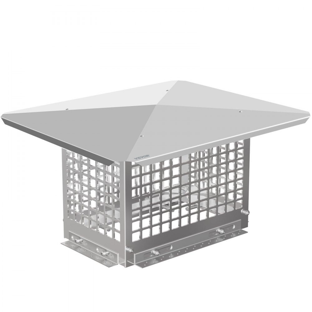 VEVOR Chimney Cap, 8\" x 13\" Flue Caps, 304 Stainless Steel Fireplace Chimney Cover, Adjustable Metal Spark Arrestor with Bolts Screws, Mesh Chimney Flue Cover for Outside Existing Clay Flue Tile