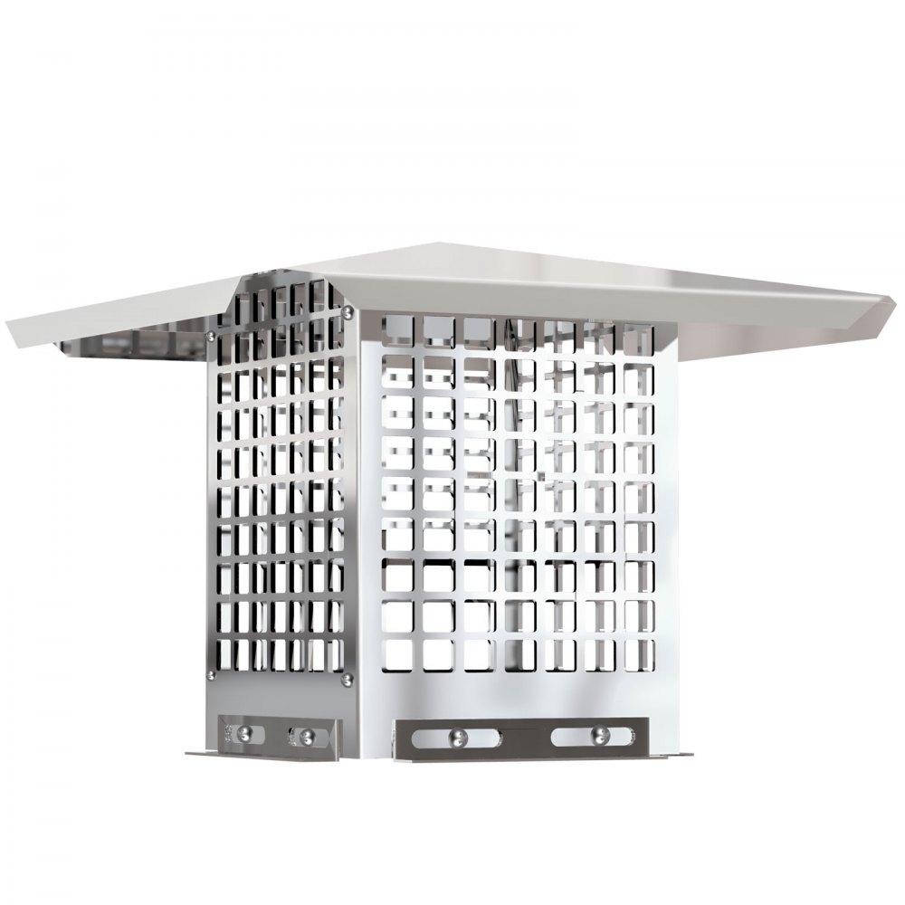 VEVOR Chimney Cap, 8\" x 8\" Flue Caps, 304 Stainless Steel Fireplace Chimney Cover, Adjustable Metal Spark Arrestor with Bolts Screws, Mesh Chimney Flue Cover for Outside Existing Clay Flue Tile