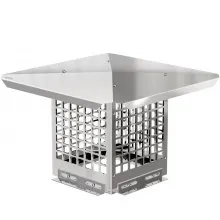 VEVOR Chimney Cap, 8" x 8" Flue Caps, 304 Stainless Steel Fireplace Chimney Cover, Adjustable Metal Spark Arrestor with Bolts Screws, Mesh Chimney Flue Cover for Outside Existing Clay Flue Tile