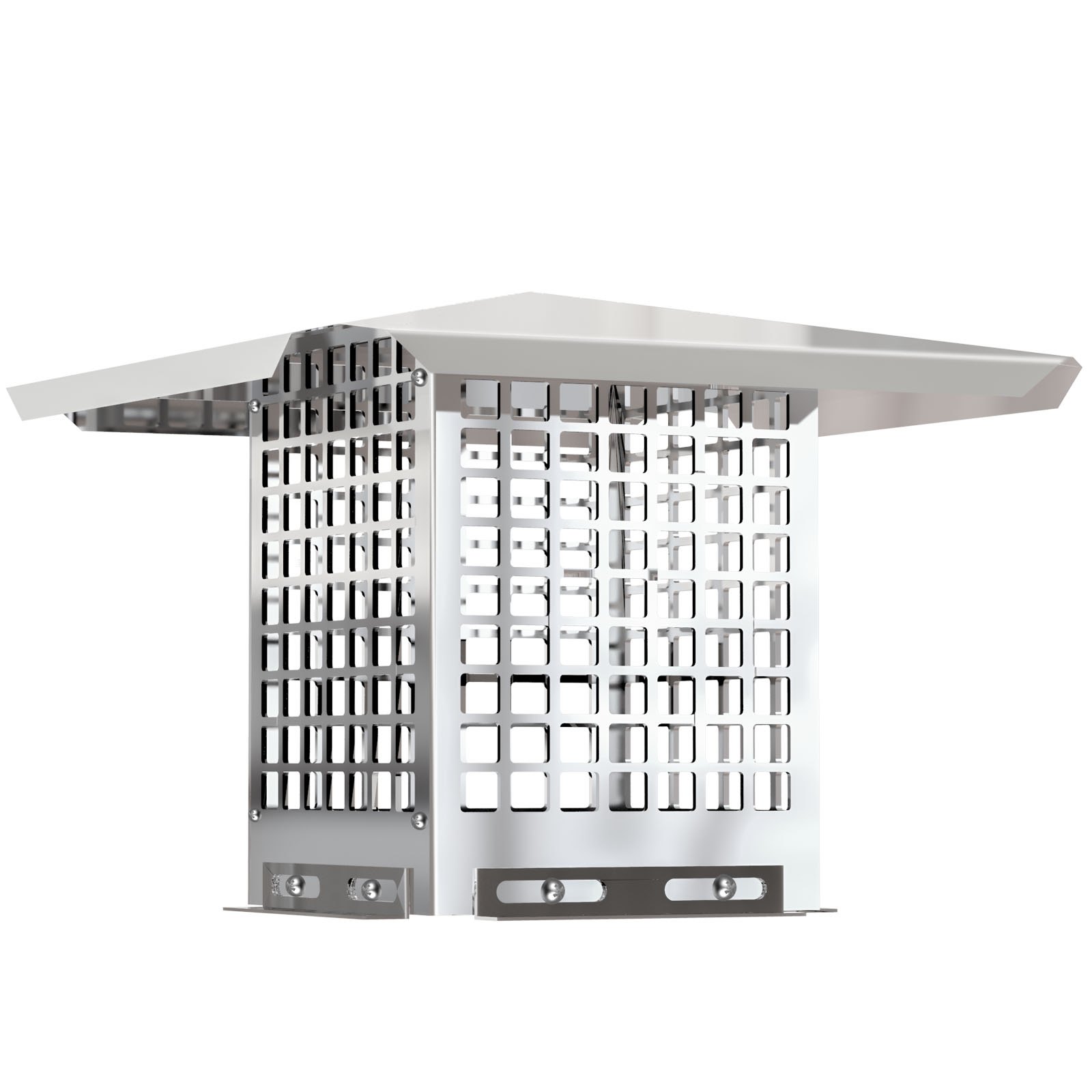 VEVOR Chimney Cap, 8\" x 8\" Flue Caps, 304 Stainless Steel Fireplace Chimney Cover, Adjustable Metal Spark Arrestor with Bolts Screws, Mesh Chimney Flue Cover for Outside Existing Clay Flue Tile