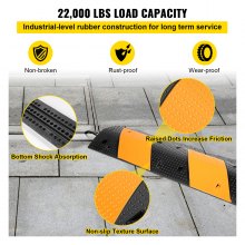 VEVOR Rubber Speed Bump, 2 Pack 2 Channel Speed Bump Hump, 42\" Long Modular Speed Bump Rated 22000 LBS Load Capacity, 40.2 x 11.8 x 2.4 inch Garage Speed Bump for Asphalt Concrete Gravel Driveway