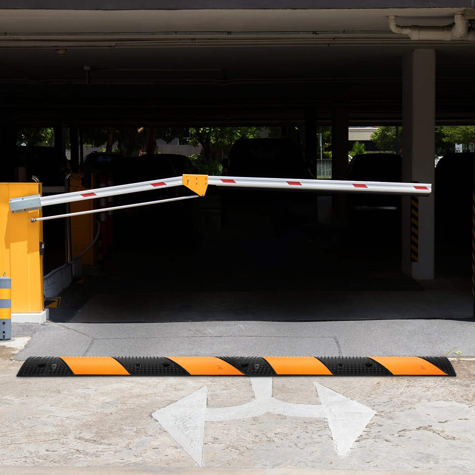 VEVOR Modular Rubber Speed Bump Driveway Cable Protector Ramp 102 x 30 x 6 cm Set of 2