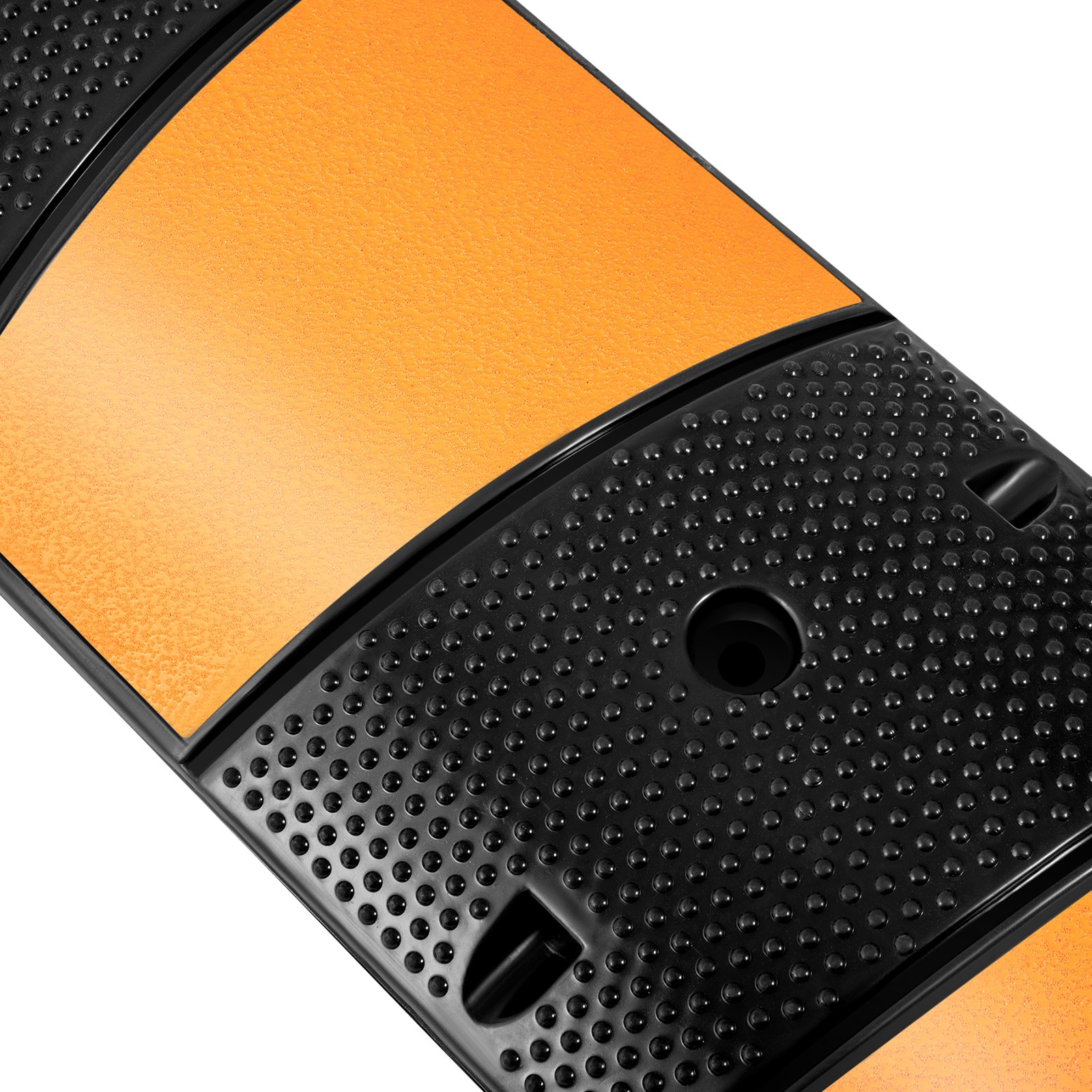 VEVOR Rubber Speed Bump, 1 Pack 2 Channel Speed Bump Hump, 72.8\" Long Modular Speed Bump Rated 22000 LBS Load Capacity, 72.8 x 12.2 x 2.2 Garage Speed Bump for Asphalt Concrete Gravel Driveway-6 FT