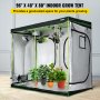 VEVOR Grow Tent, 96" x 48" x 80" Hydroponics Mylar Reflective Room with Observation Windows and Removable Floor Tray, 100% Lightproof Large Closet for Indoor Plants Growing, 8'x4'