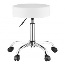 VEVOR Round Rolling Stool Swivel Work Stool with Wheels Height Adjustable White