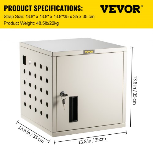 VEVOR Charging Cart, 8 Device, Charging Cabinet for Laptop Computers, Chromebook, iPad, Tablets, Up to 13-inch Screen Size, Wall Charging Box with Power Strip, USB Port, and Locking Front Door