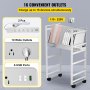 VEVOR Open Charging Cart, 16 Device, Mobile Charging Cabinet for Charge and Transport Laptop Computers, Chromebook, iPad, Tablets, Storage Cart with 16-Outlet Power Strip, Removable Dividers, White