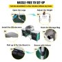 VEVOR Camping Outdoor Kitchen 3 Zippered Bags Camping Cook Table Steel Windscreen Camping Kitchen Table 2 Side Tables Camp Cook Table Portable Outdoor Camping Table for Outdoor Activities Green