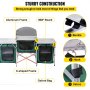 VEVOR Outdoor Camping Kitchen 3 Zippered Bags, Camping Cook Table Steel Windscreen, Camping Kitchen Table 2 Side Tables, Portable Camp Cook Table for Outdoor Activities Green