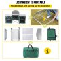 VEVOR Outdoor Camping Kitchen 3 Zippered Bags, Camping Cook Table Steel Windscreen, Camping Kitchen Table 2 Side Tables, Portable Camp Cook Table for Outdoor Activities Green