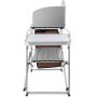 portable VEVOR camping kitchen table with foldable shelves and storage bag.