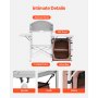 Camping Kitchen Table Picnic Cabinet Folding Cooking Storage Rack Portable Brown