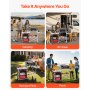 Camping Kitchen Table Picnic Cabinet Folding Cooking Storage Rack Portable Brown