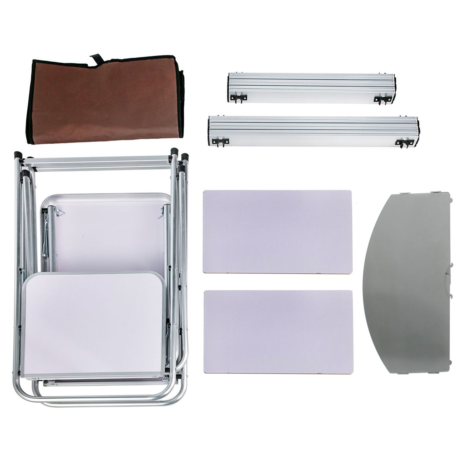 VEVOR camping kitchen table components displayed on a white background.